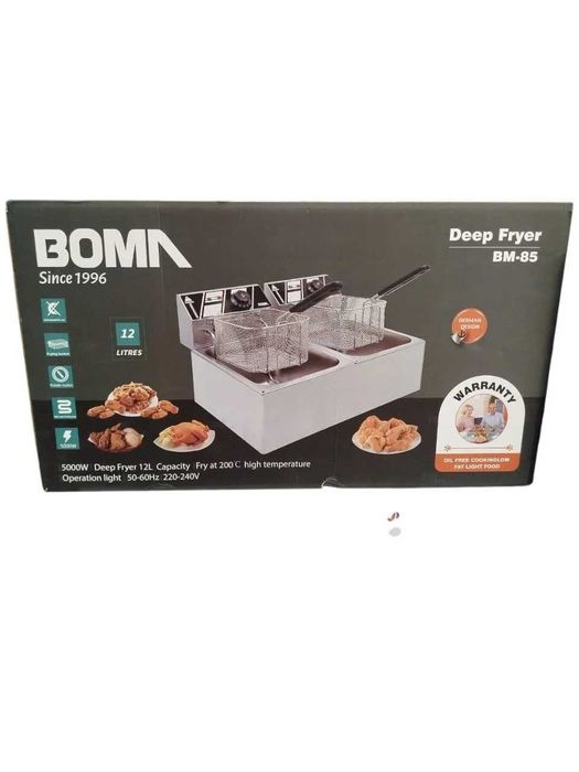 Професионален двоен фритюрник Boma BM85 5000W 12л 2х6л