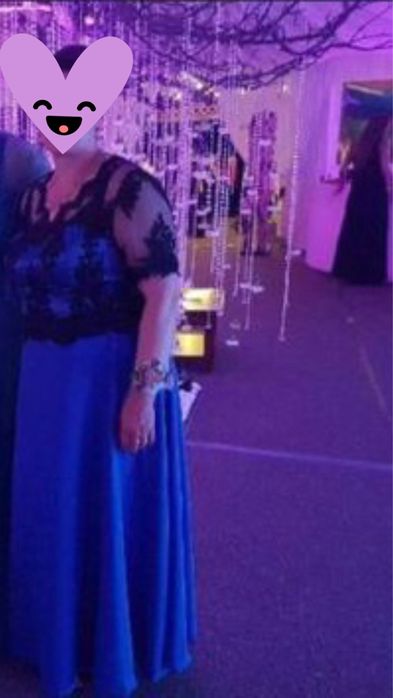 Rochie albastra cu dantela elegantă de seara / nunta /