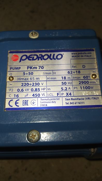 Вихревый насос PEDROLLO Италия