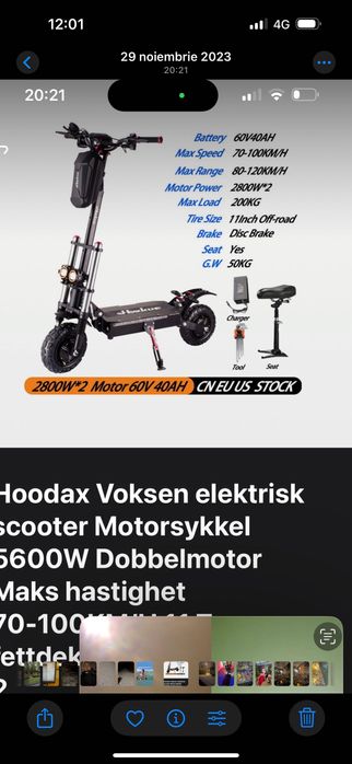 Electric scuter de vânzare Hoodax!!