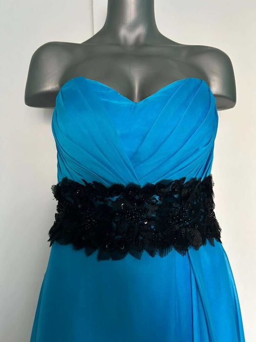 Синя елегантна бална рокля