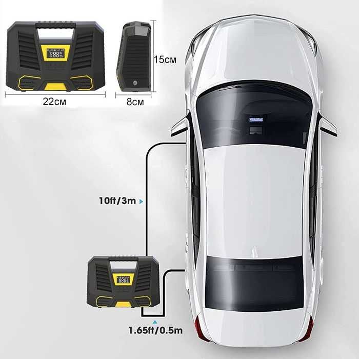 Компресор дигитален за гуми 12V – T146