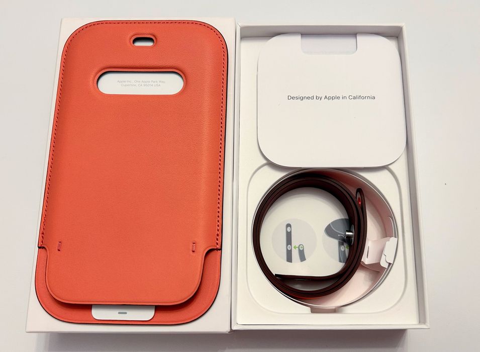 Husă Apple Leather Sleeve iPhone 12 Mini – Pink Citrus – Nouă/Full Box