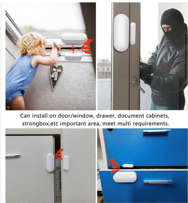 Senzor magnetic wireless Usa Geam Poarta Smart Home Tuya