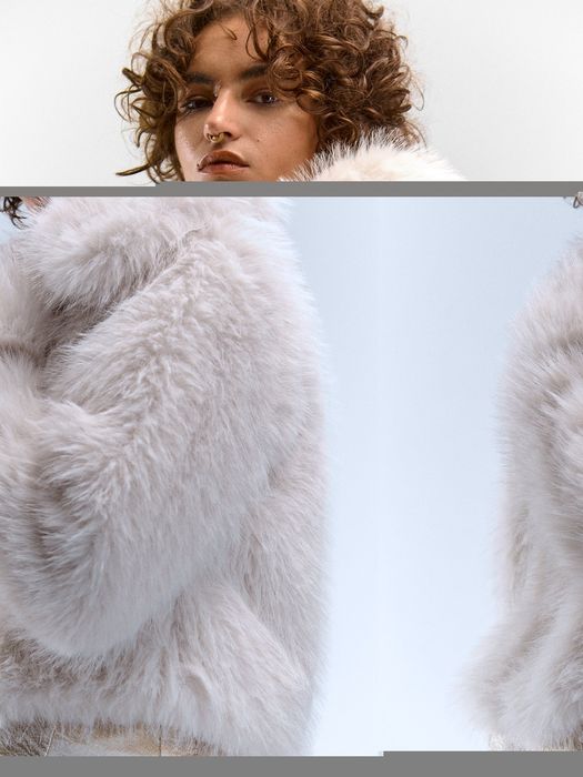 Зимно палто от изкуствен косъм