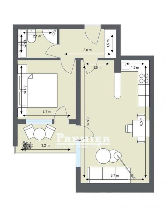 Продава се Двустаен апартамент в Бяла - 63 кв.м за 1112 €/кв.м - Снимка #1