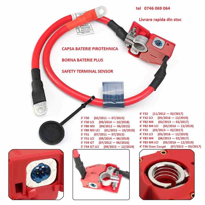 Capsa baterie borna plus BMW Seria 3 F30 F31 Seria 4 F32 F36 etc.