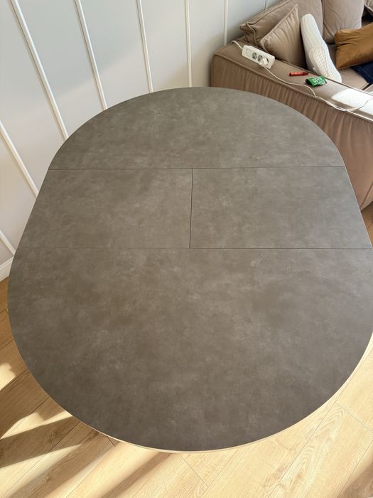 Masa dining extensibila maro/neagra din metal