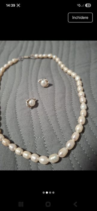 Set colier,bratara,cercei cu perle