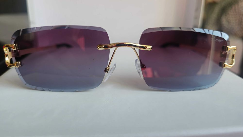 Ochelari de soare Cartier Diamond Cut Lenses Albastru