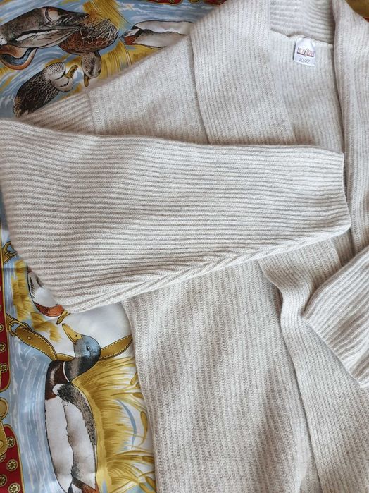 Cardigan nude crem bej mix lana angora