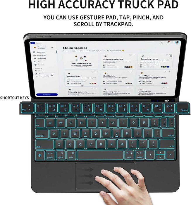 Магнитна клавиатура за iPad 10th/11th Gen Тип Magic Keyboard с Тракпад
