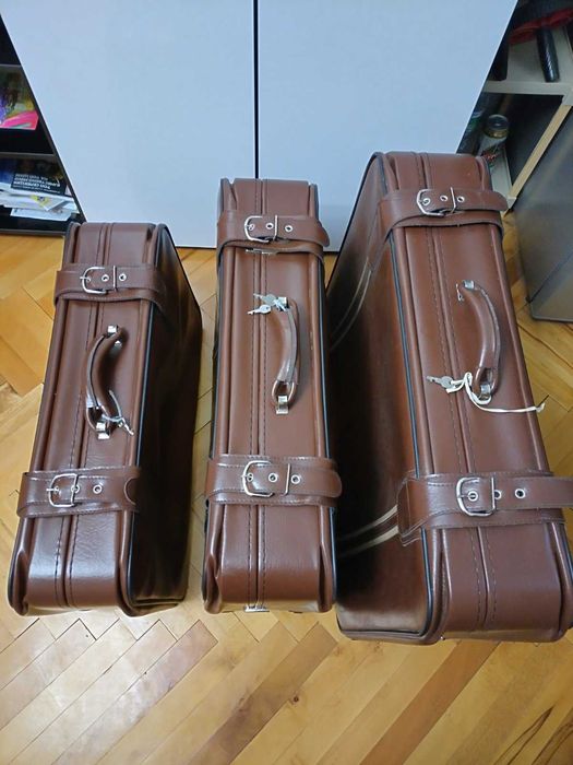 Комплект туристически куфари аристократичен ретро стил нови