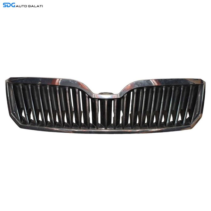 Grila Centrala Superioara de pe Bara Spoiler Fata Skoda Superb 2 Facelift 2013 - 2015 Cod 3T0853668B (Prezinta o fisura) [LS0366]