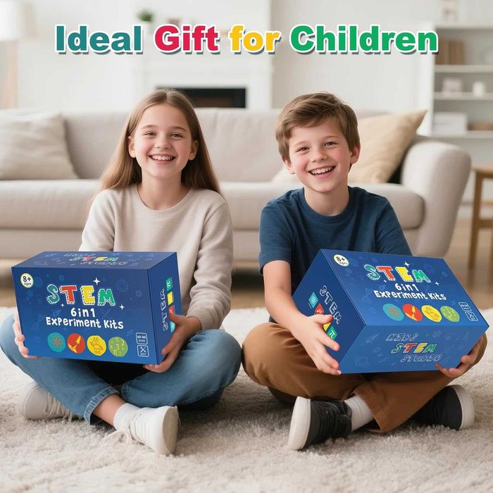 6 в 1 STEM научни комплекти за деца, комплекти за дървени конструкции, научни проекти за деца 8-12 г