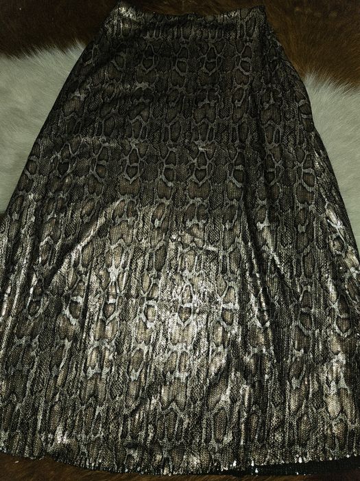 Vand fusta midi Zara cu paiete animal print leopard S