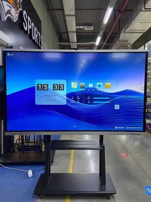 Интерактивная сенсорная 98  доска 4K i5-8GB/256GB Роликовый Кронштейн