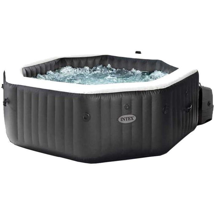 Jacuzzi gonflabil PureSpa Onyx Black Bubble Deluxe Intex 28462, D218xH71cm, PVC, 6 locuri - RESIGILAT