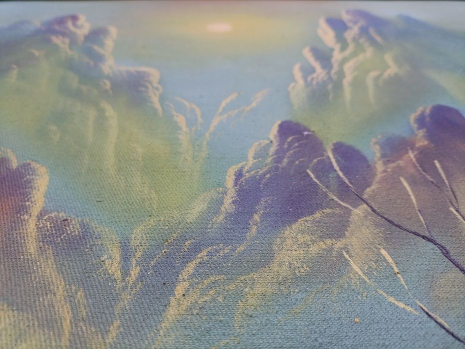 Tablou Pictat "Canoe sub cerul de chihlimbar" Anul 1999