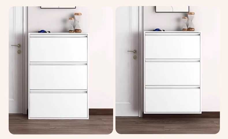 Узкий, но вместительный обувной шкаф/Металлический шкаф для обуви