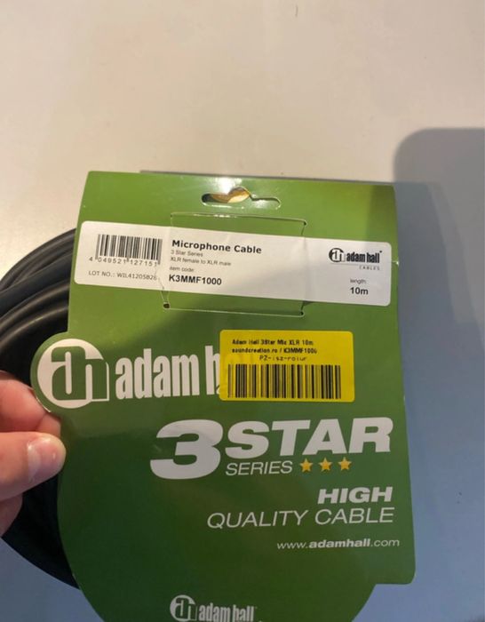 Cablu XLR nou nout casti/boxe/consola/dj 10M