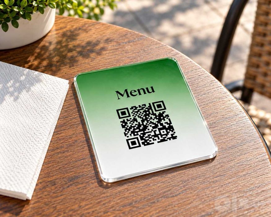 Акриловые QR-таблички Menu 70х80 мм, тираж 150 шт