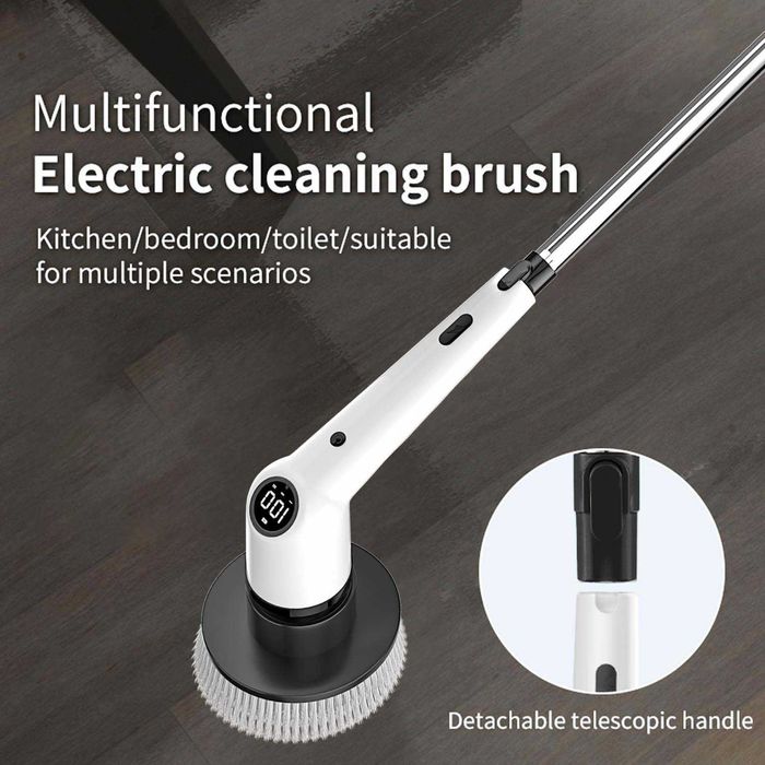 ЧИСТО НОВ MGLSDeet 9 в 1 БЕЗЖИЧЕН, преносим скрубер с 9 сменяеми глави