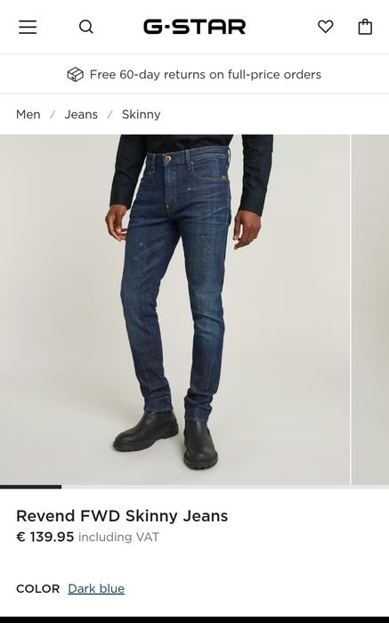 Оригинални дънки G-Star Raw Revend W32 , W33 , W34 , W35 нови мъжки напръскани