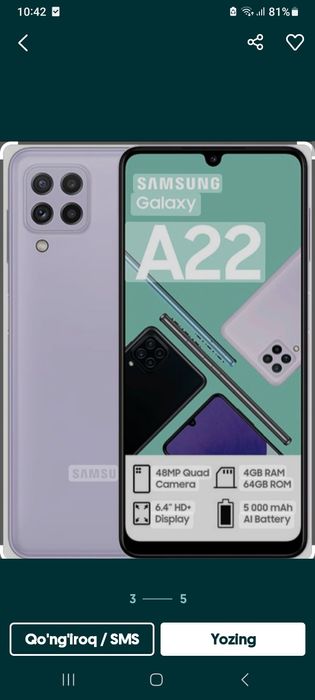 Samsung A22 5g 64 g