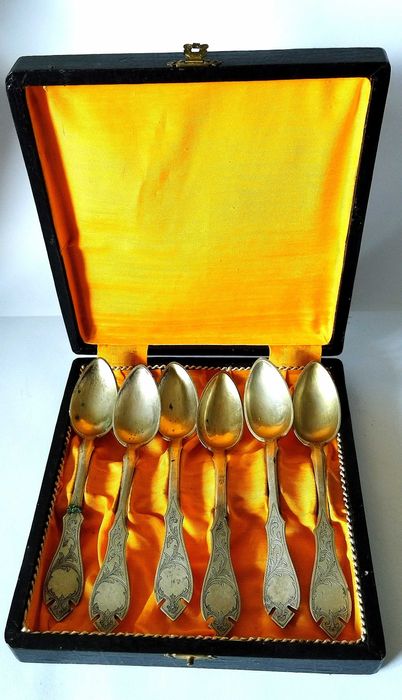 6 lingurite argint , marcaj delfini