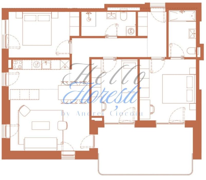 Apartament 4 camere 86.2 mp si logie 18.1 mp in Hexagon