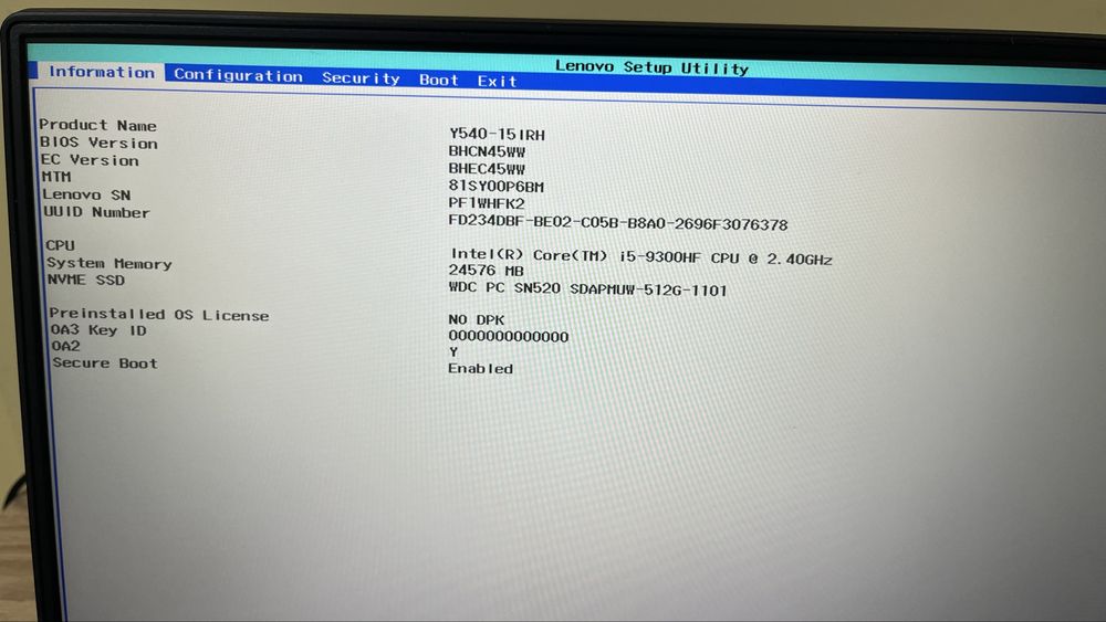 Лаптоп Lenovo Legion Y540-15IRH 24GB RAM