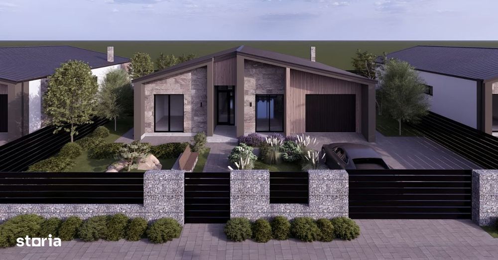 Teren cu proiect pt. casa indiv. - 142 mp utili, un nivel - Sura Mica