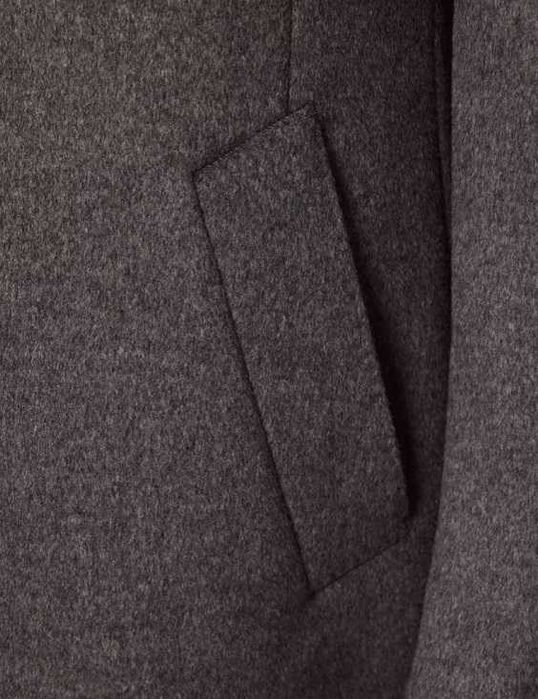 Palton slim 50 L 52 XL premium CINQUE lana moale dark grey