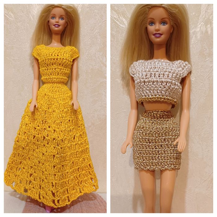 Плетени дрехи за кукла Барби 1966