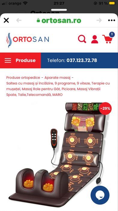 Vand saltea pentru masaj