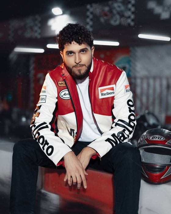 Кожаный куртка Marlboro