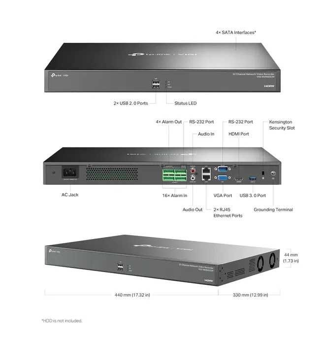 TP-Link VIGI NVR2016H/ 16-канальный сетевой  видеорегистратор 1.4