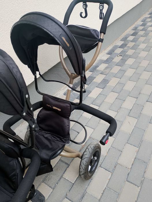 Tricicleta dublă transport copii