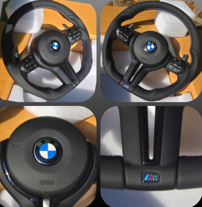 М спорт тунинг волан за БМВ Е90 Е91 Е92 Е70 Е72 Е81 Е87 BMW E90 91 92 E70 E72 E82 E87 Е84 M трицветен шев кожен волан бутони пера