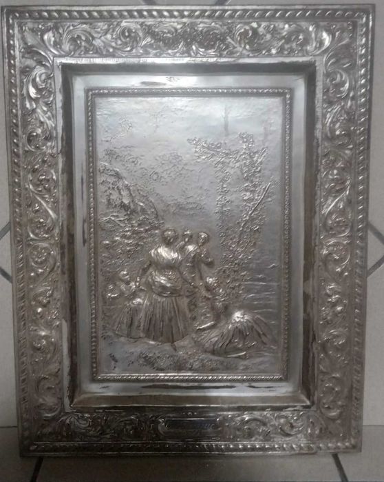 Tablou metaloplastie din cupru argintat reproducere după Goya