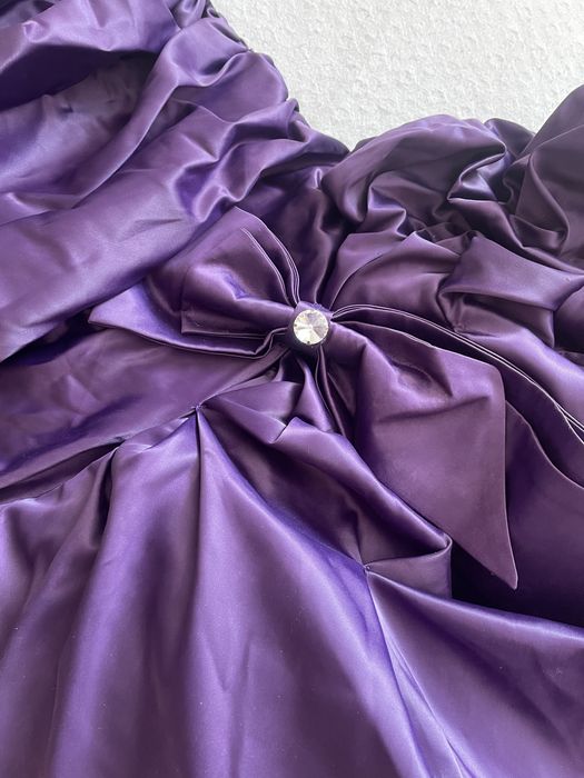 Лилава официална дълга рокля