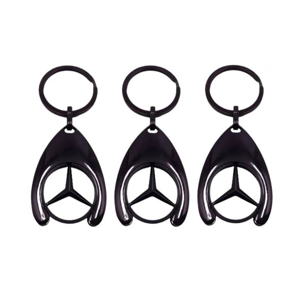 Set de trei brelocuri de chei DEPOX®, Mercedes, 7.5 cm, metal, negru
