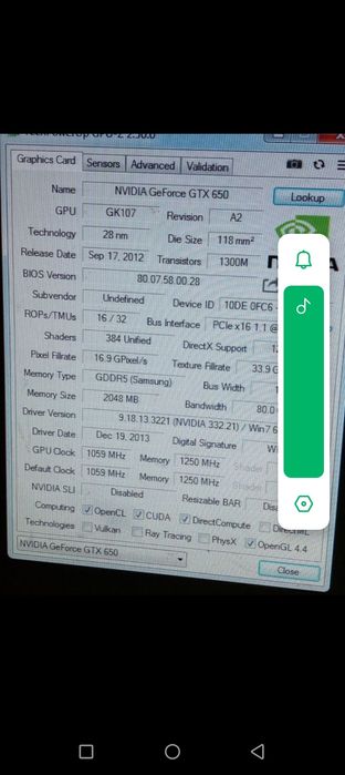 Vidio karta GTX 650 2gb