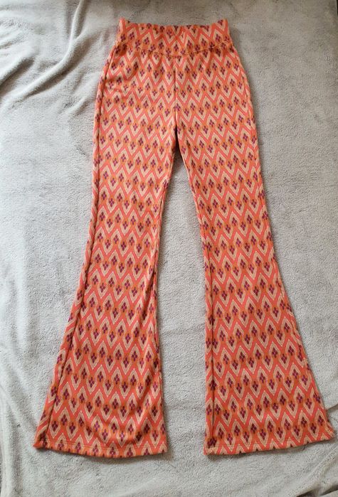 Sinsay XS pantaloni evazați hippie boho corai imprimeu geometric Y2K festival