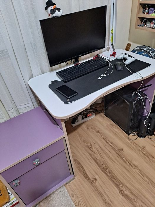 Birou+casetieta, 2 culori, stare bună