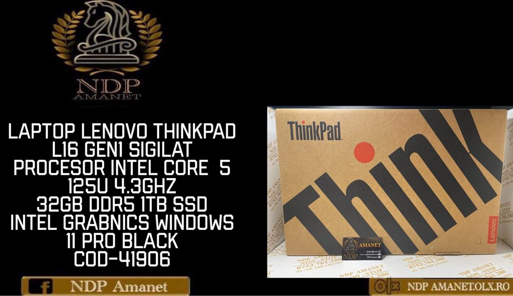 NDP Amanet Braila Laptop Lenovo ThinkPad L16 Gen1 ( 41906)