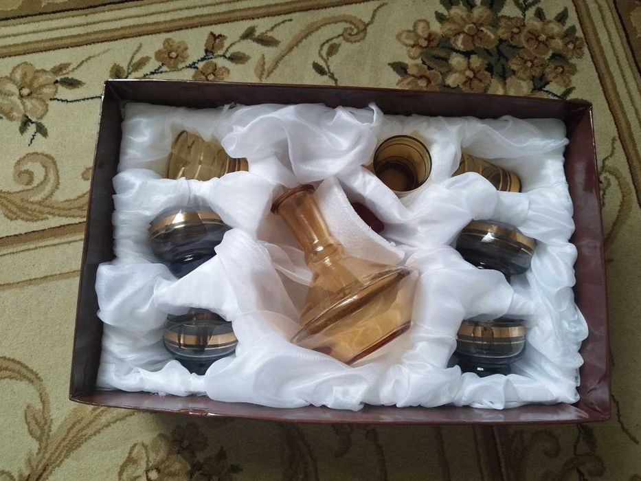 Коньячный набор Чешское стекло.