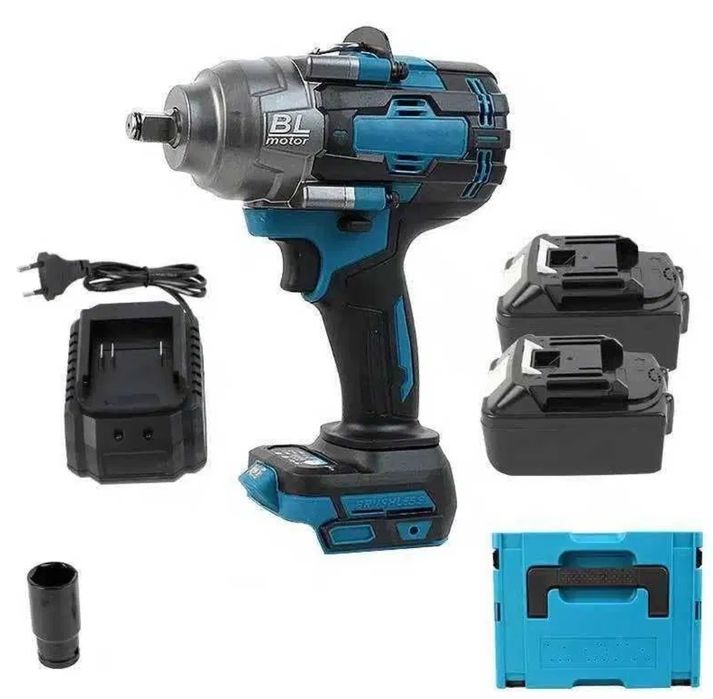 Pistol Impact cu 2 Acumulatori 48V 4Ah – Cheie Electrica Puternica pentru Demontare si Strangere Suruburi