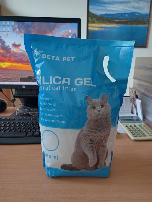 Силикагел тоалетна за котка 3,6 л